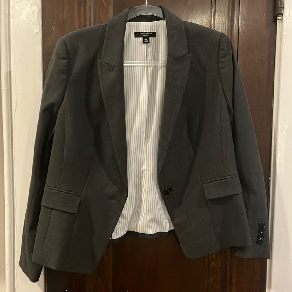 Ann Taylor Grey Lined Suit Jacket